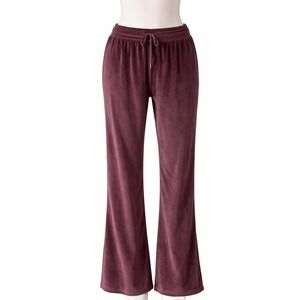 Victoria's Secret PINK Velour Sweatpants Womens M Maroon Foldover Y2K Lounge